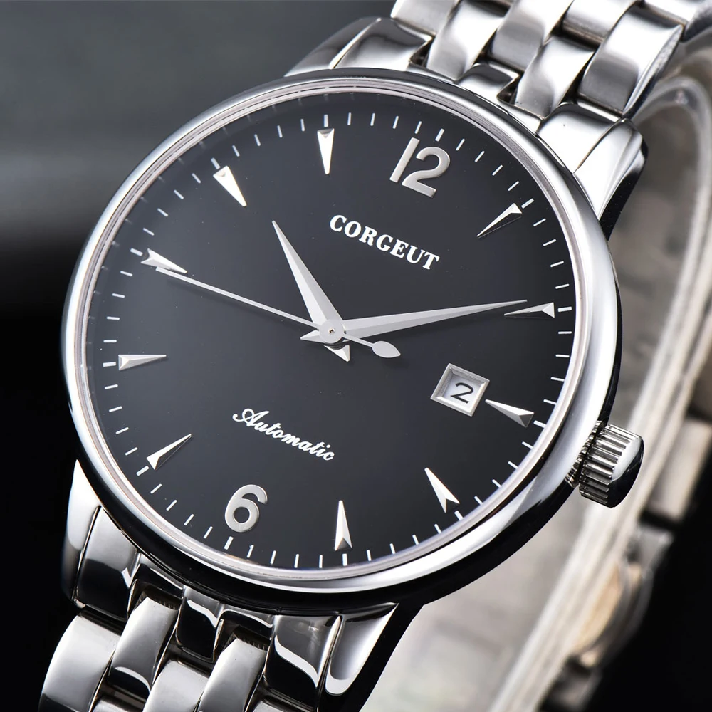 Мужские автоматические часы с циферблатом 40 мм розовое золото белый