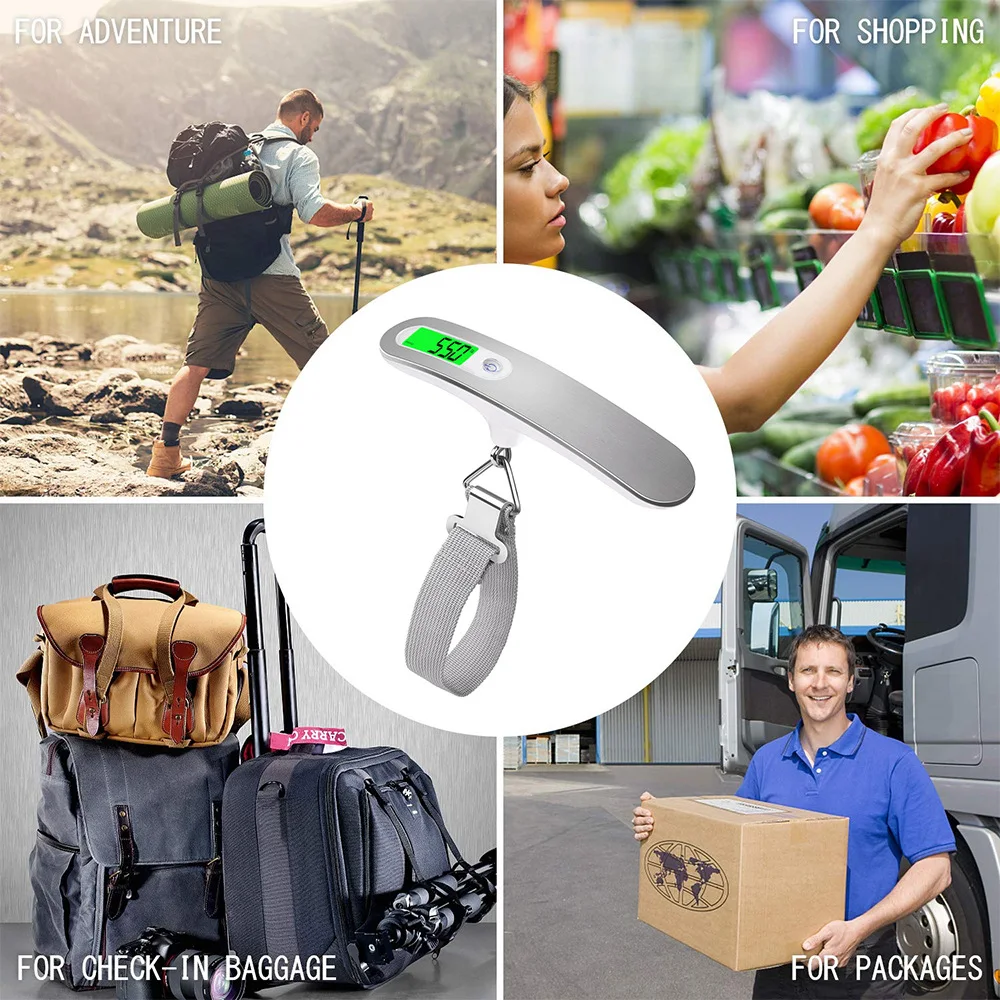 Портативные подвесные весы Электронные до 50 кг для измерения веса багажа