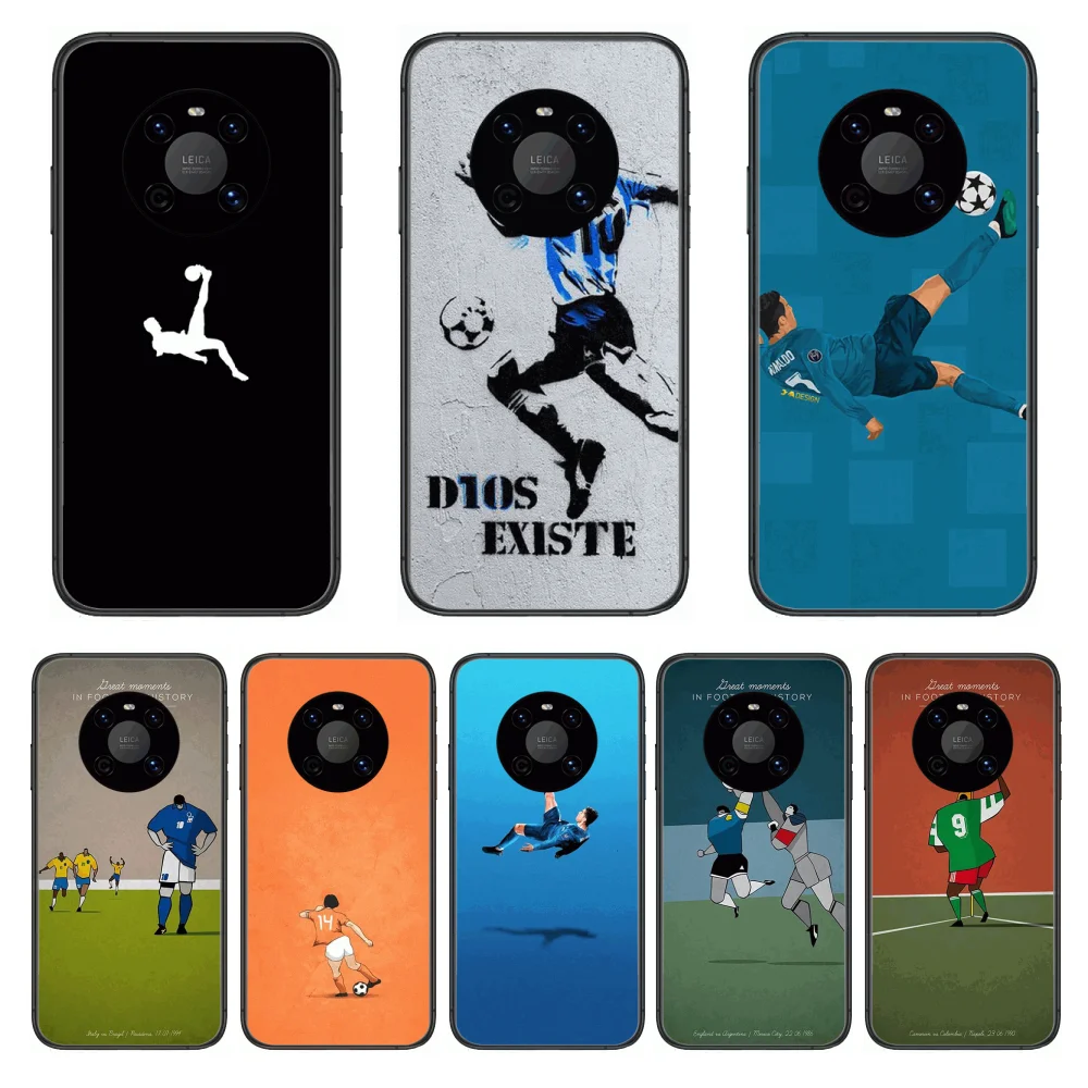

football Phone Case For Huawei mate 30 10 20 40 Lite Smart Z Pro Black Etui 3D Coque Painting Hoesjes case