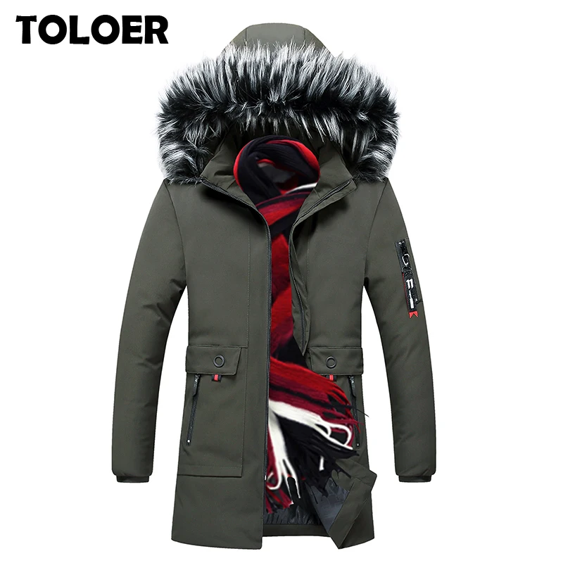 Мужское зимнее хлопковое пальто однотонное простое высокого качества Толстая