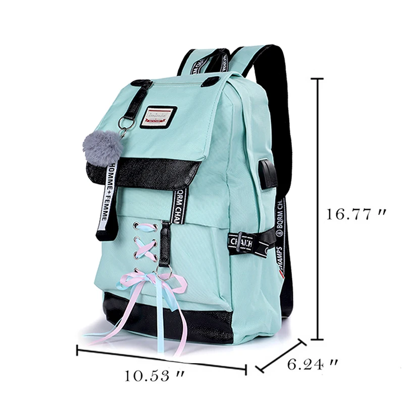 4 шт./компл. лента цепь с буквенным Mochila рюкзак туристические рюкзаки для отдыха школьные рюкзаки для девочек-подростков, школьный рюкзак