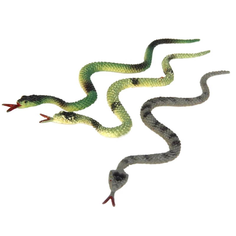 

Plastic reptile animal snake model toy 12pcs multicolour