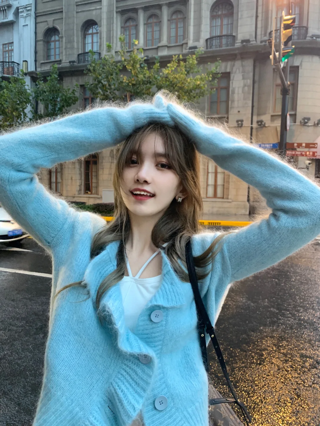 

Blue sweater jacket women's cardigan 2020 new loose casual style autumn and winter outer wear