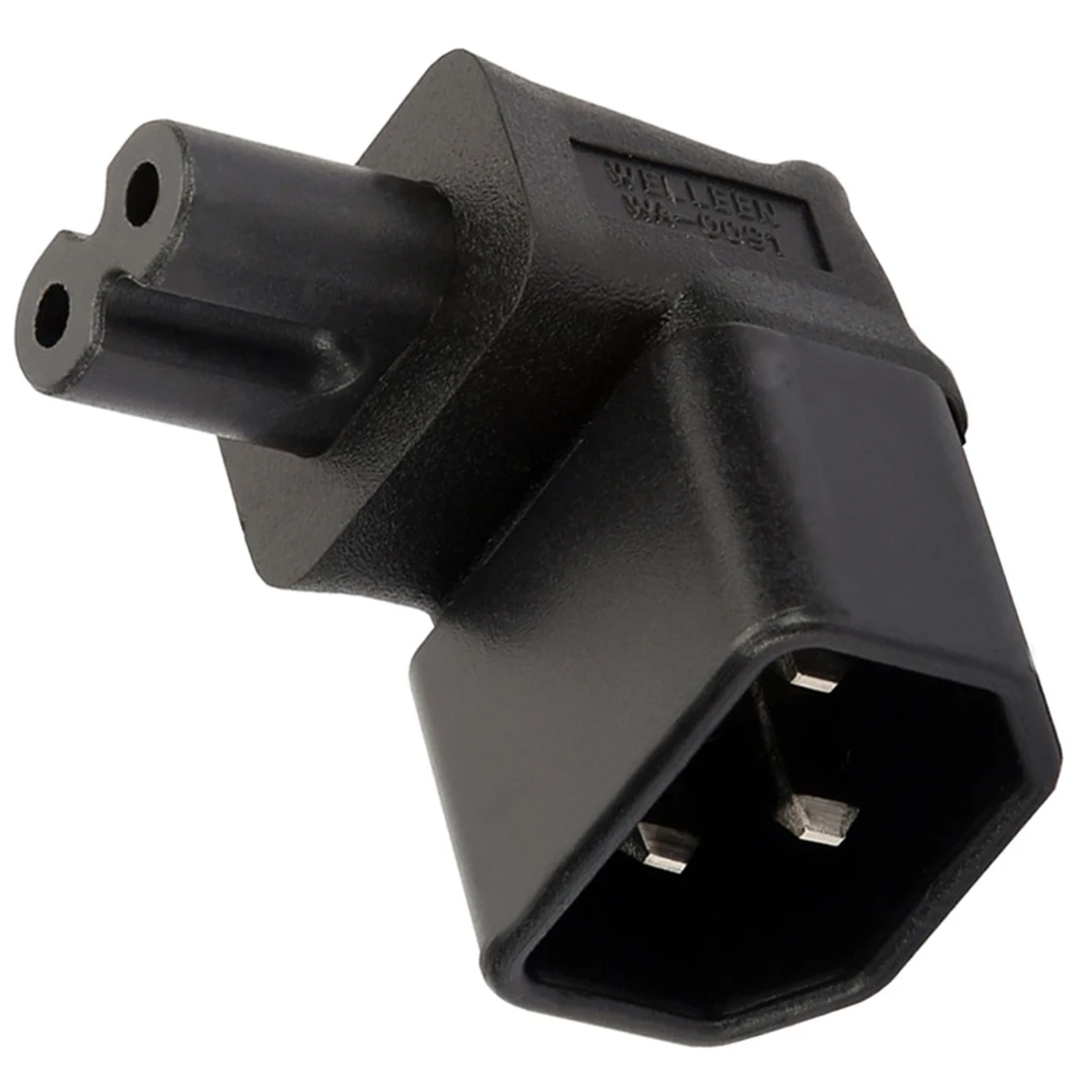 2pin вверх вниз Угловой IEC 320 C14 к C7 гнездо питания адаптер конвертер|Компьютерные