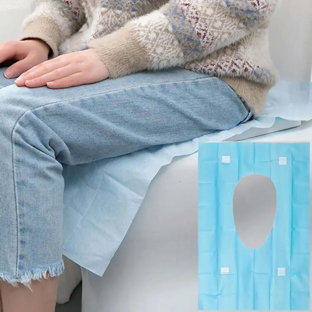

10Pcs Disposable Waterproof Toilet Seat Covers Cushion Mat Self-Adhesive Anti Slip Bathroom Toilet Paper Pad Sterile Sticker