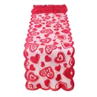 Красная кружевная скатерть в форме сердца на День святого Валентина, скатерть для стола, украшение на годовщину, свадьбу, день рождения