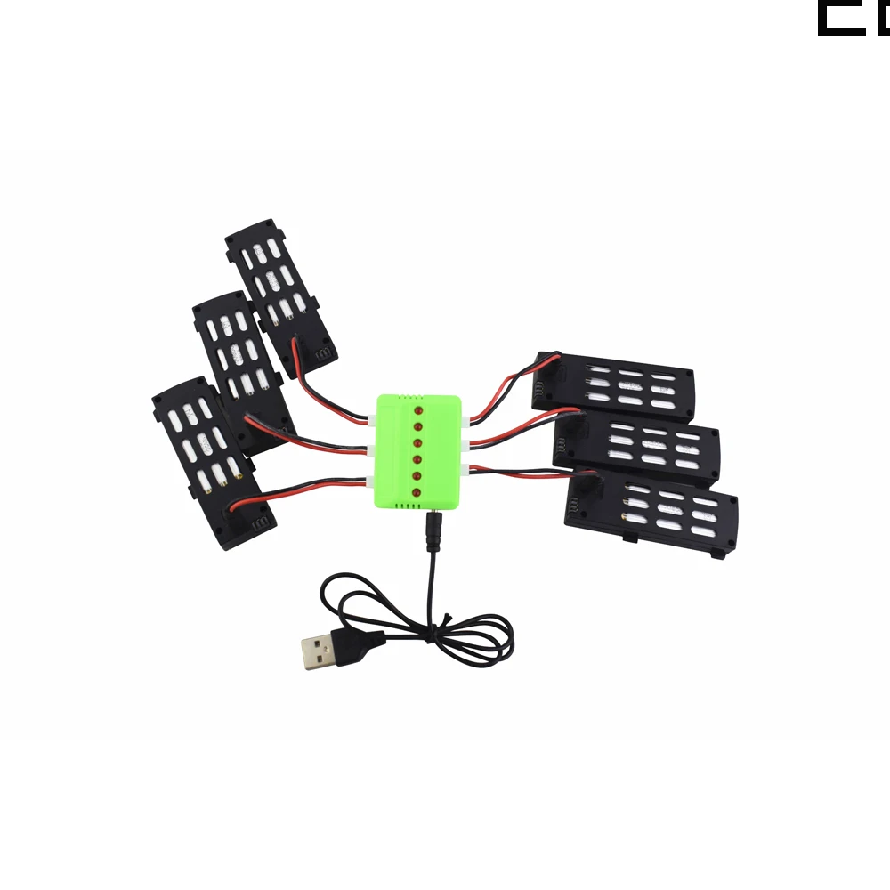 EBOYU 6 шт. 3,7 в 800 мАч литий-полимерный аккумулятор + 1 до 6 балансирующее зарядное устройство для A15 A15H RC Квадрокоптер Дрон запасные части