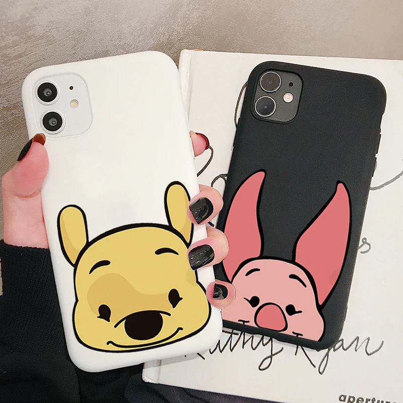 Чехол для телефона с мультяшным медведем и Свинкой iPhone 11 Pro XR X Xs Max 8 7 6 Plus 6S 5S SE