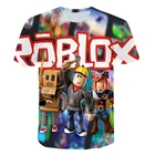 Футболка с 3D-принтом из популярной игры Robloxing, летняя одежда для мальчиков, блузки для маленьких девочек, детская одежда, толстовки с коротким рукавом