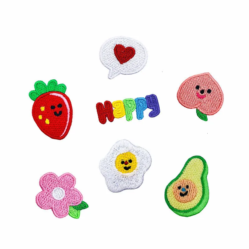 Фруктовая серия персиковая клубника авокадо цветок лист Аппликации одежда