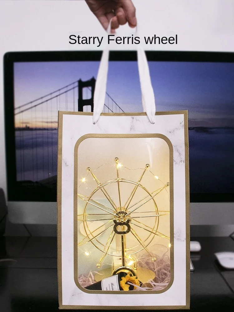 

Gypsophila Ferris Wheel Decoration Rotating Creative Office Desktop Chaos Newton Perpetual Living Room Home Decorations
