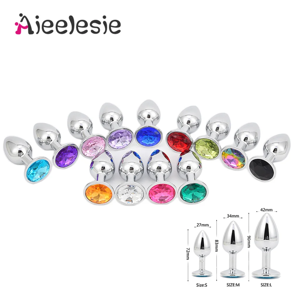 Анальная пробка секс игрушки из нержавеющей стали гладкая сталь хвост кристалл
