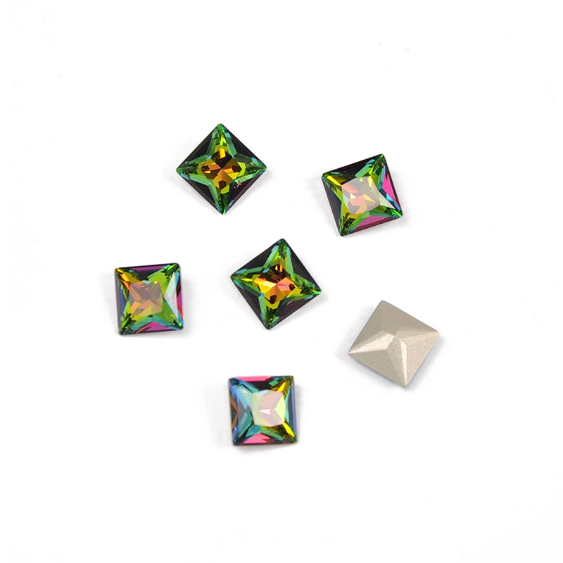 YANRUO 4447 All Sizes VM Princess Square Sewn Stones Point Back Strass Glass Rhinestones Rainbow Crystals For Needlework | Дом и сад