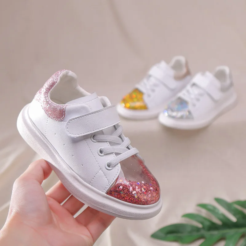 Детские спортивные кроссовки блестящие для девочек детские сетчатые