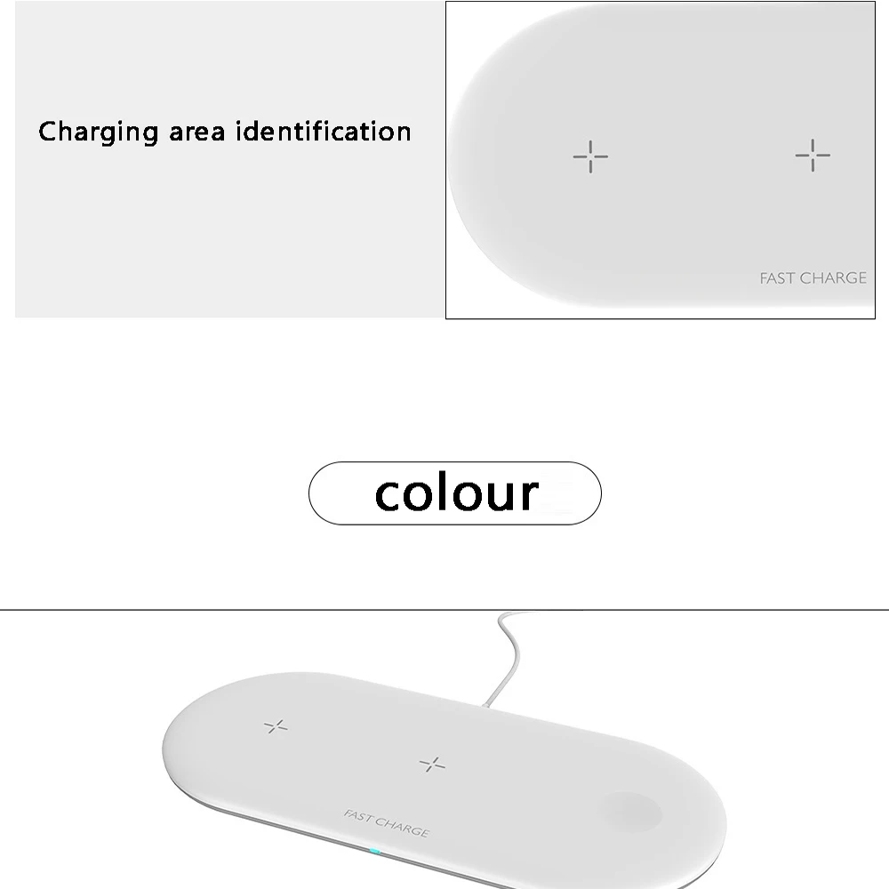 

New 3 in 1 Wireless Charger 10W Fast Wireless Charging Pad For iPhone 11 Pro Max XS X