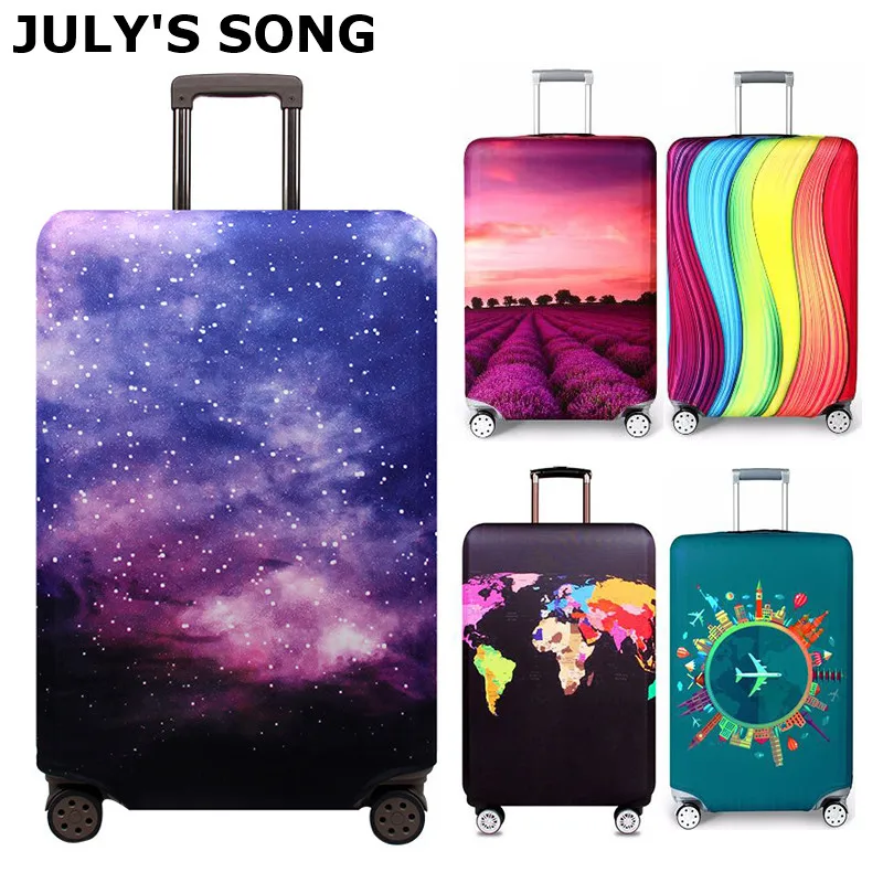 JULY'S SONG эластичный тканевый защитный чехол для багажа, подходит для 18-32 дюймов, тележка костюм Чехол чехол пылезащитный чехол Аксессуары для путешествий