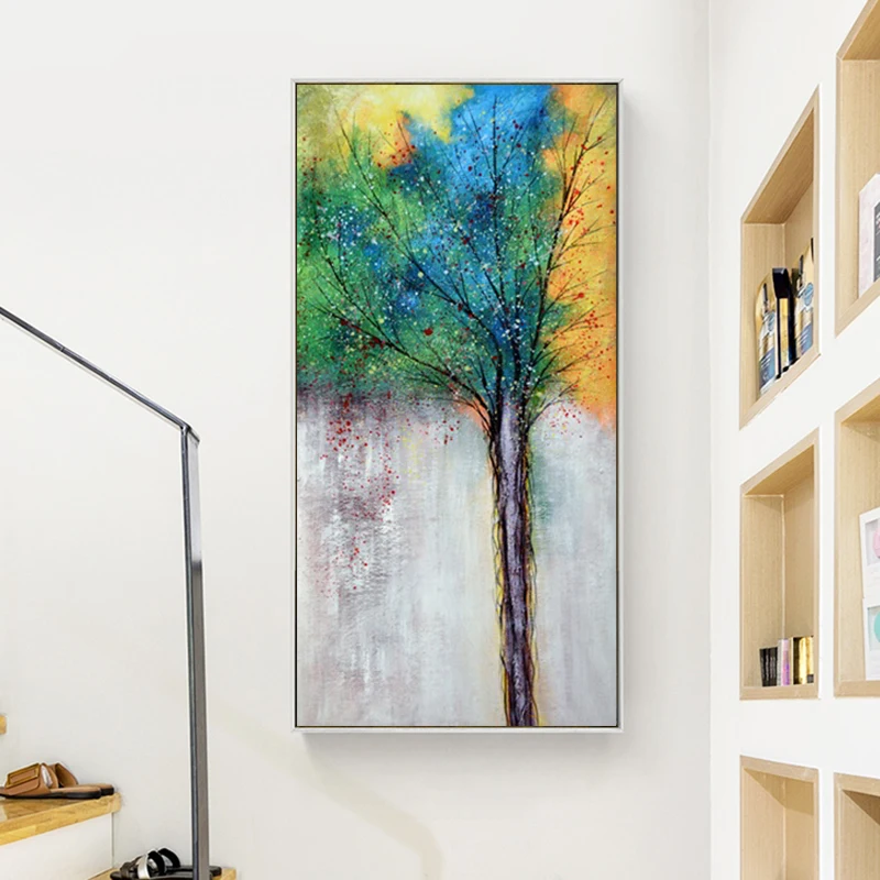 RELIABLI искусства стены Красочный плакаты с деревом холст Картины современный