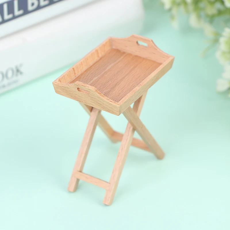 

1:12 Dollhouse Miniature Model Furniture Kitchen Wooden Tray Food Coffee Drinking Table Shelf Doll Toys Gifts