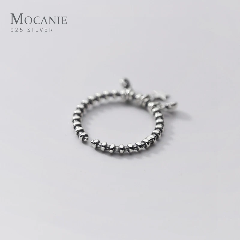 

Mocanie Round Zirconia Star Opening Free Size 925 Sterling Silver Old Rings for Women Simple Stackable Rings Fine Jewelry Bijoux