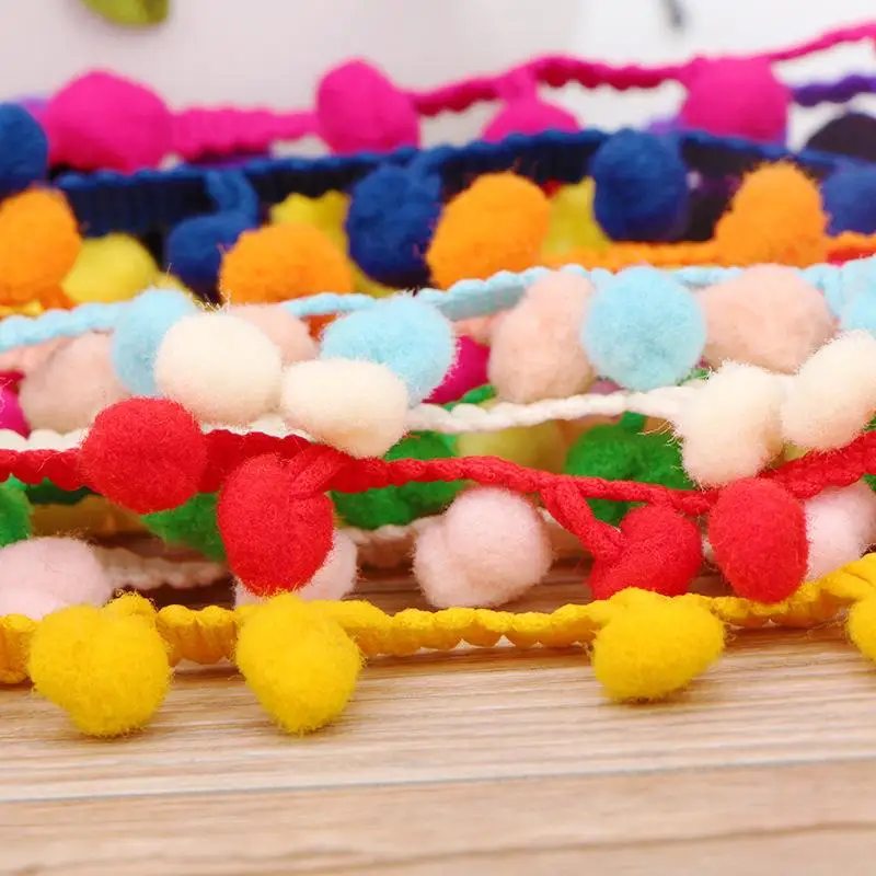 5 метров помпонами мяч мини жемчуг помпоном лента с бахромой швейная кружевная