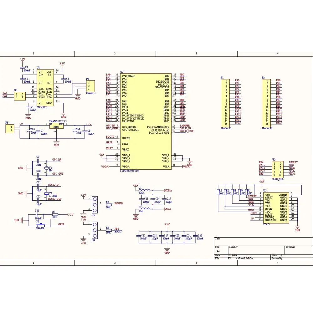 Модуль платы разработчика минимальной конфигурации системы STM32F103C8T6 ARM