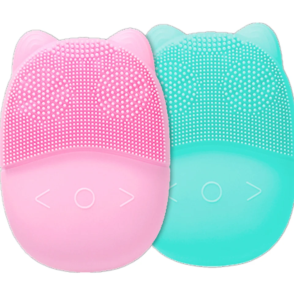 

USB Rechargeable Electric Vibration Face Washer Clenser Waterproof Silicone Facial Cleansing Brushes