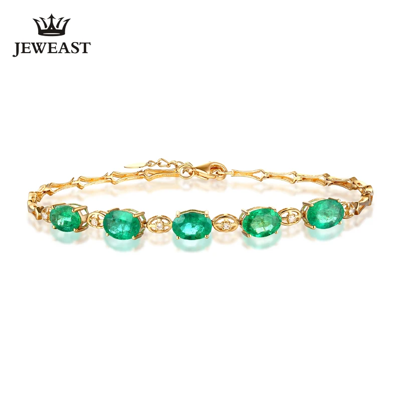 Женский браслет с натуральным изумрудом MAQ тонкий однотонный Браслет из чистого