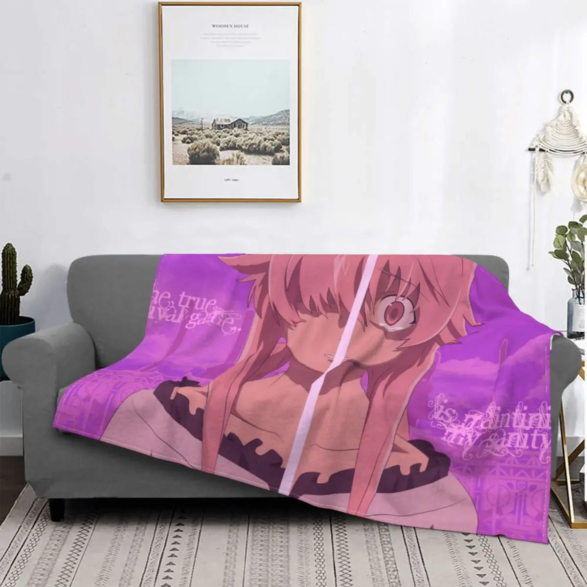 

Yuno Gasai Carpet Living Room Flocking Textile A Hot Bed Blanket Bed Covers Luxury Blanket Blanket Flannel Blanket