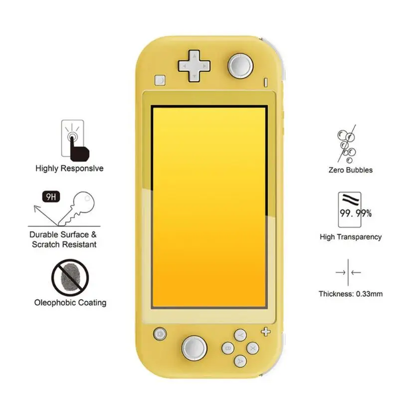 

2pcs Screen Protector for Nintend Switch Lite Tempered Glass Full HD Clear Protective Film Cover 8-9H Hardness Surface Guard