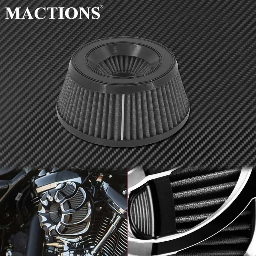 

Motorcycle Grey Air Cleaner Intake Filter System Inner Replacement Element For Harley Dyna Street Bob Softail Touring Sportster