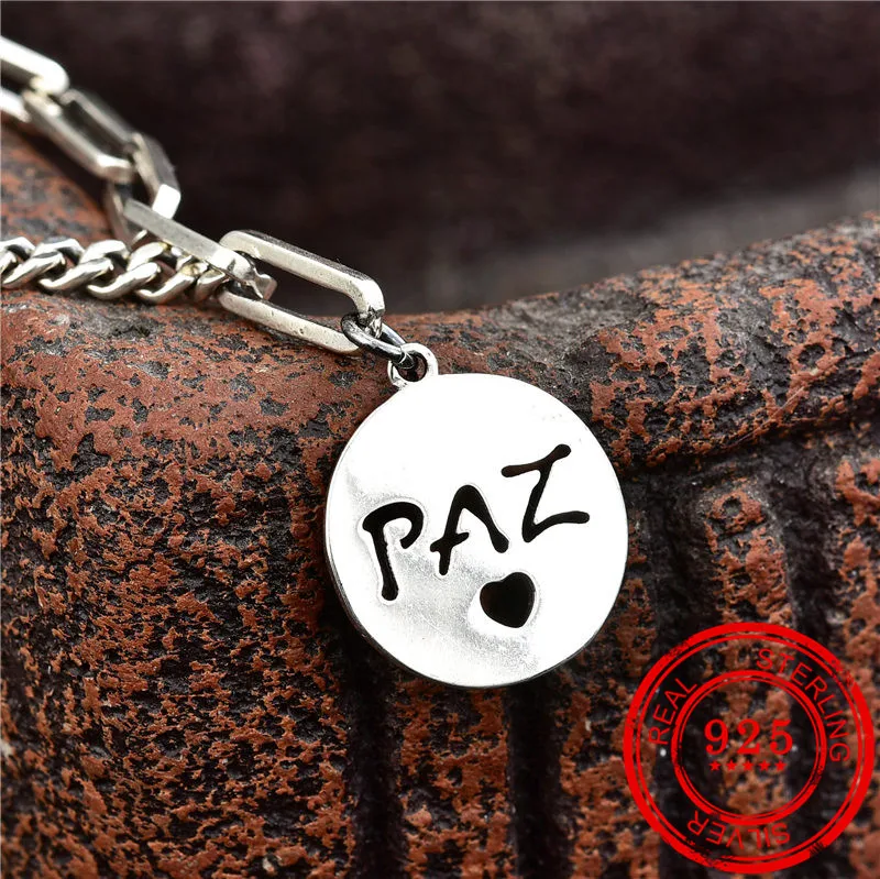 

Hot selling Korean version 100% sterling silver 925 bracelet retro round faith pendant female fashion boutique silver bracelet