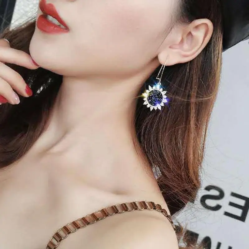 Блестящие новые модные брендовые ювелирные изделия со стразами Подсолнух