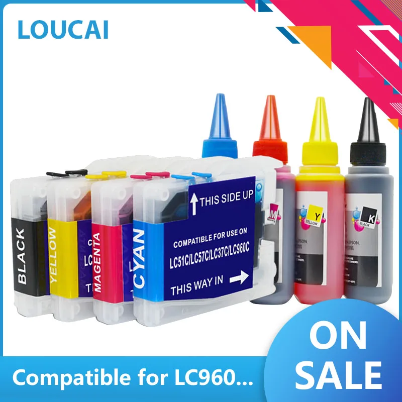 LC10 LC37 LC51 LC57 LC960 LC970 LC1000 многоразовые чернильные картриджи для Brother DCP 130C 330C 340CN MFC 685CW