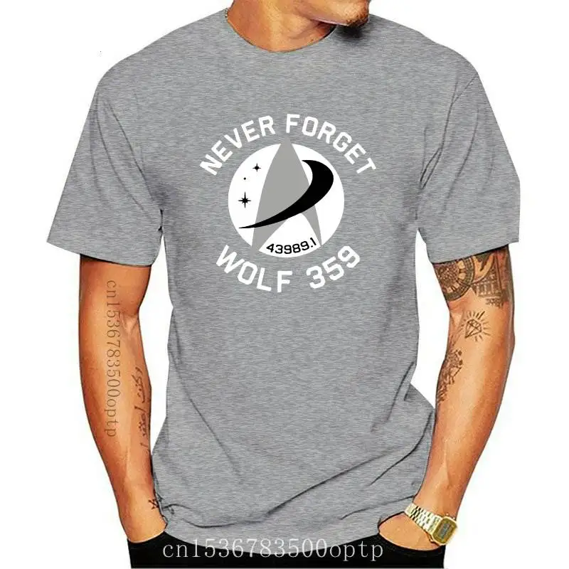 

New Men's T-shirt Cartoon Fun Never Forget Wolf 359 Summer Fit Slim 100% Cotton Men's Sportswear T-shirts