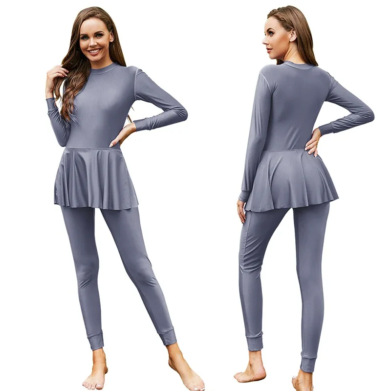 

Swimsuits Woman 2021 Burkini Big Size Muslim Swimwear Fashion Swimwear Women Swimsuit Long Sleeve Arabic Islamic Swim Wear