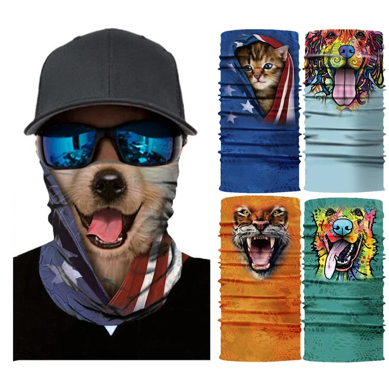 3D Волшебная повязка на голову бандана для мужчин животных кошек собак Льва тигра