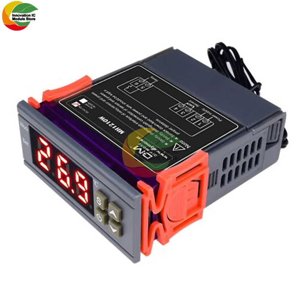 

Цифровой термостат MH1210W 10A, термостат MH1210W DC 9-72V с датчиком-50 ~ 110C, контроллер нагрева и охлаждения
