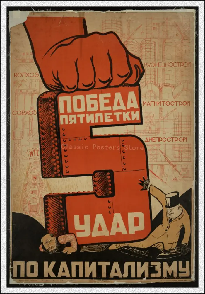 Вторая мировая война СССР газетные советские плакаты домашний декор живопись наклейки на стену крафт-бумага плакаты 3 - Цвет: 34