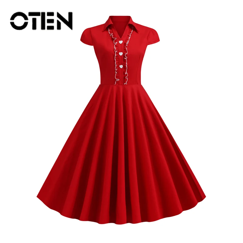 Женские плиссированные платья OTEN в винтажном стиле летние лоскутные вечерние с