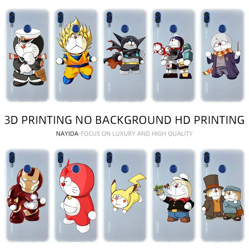 Роскошный мягкий чехол для Huawei Honor 30 20 Pro 10 9 9X Lite 10i 9a 8a 7a 30s Doraemon cos | Мобильные