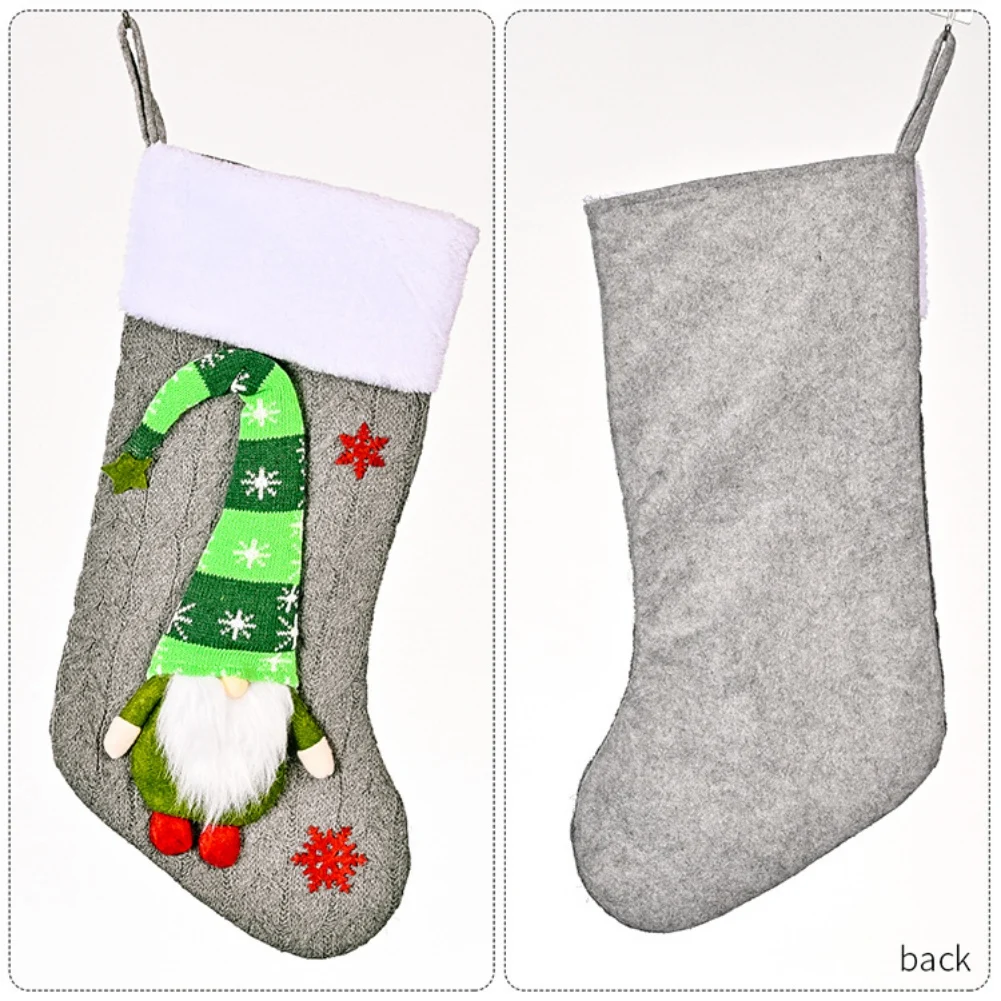 Christmas Stocking Sack Xmas Gift Candy Bag Noel Decorations for Home Navidad Sock Tree Decor 2022 New Year | Дом и сад