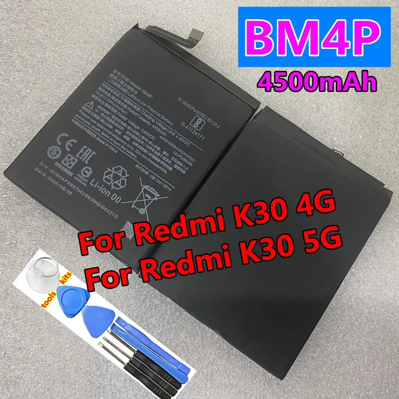 

Original New High Quality Battery BM4P For Xiaomi Mi Redmi K30 K30i 4G 5G Mobile Phone Batteries 4500mAh