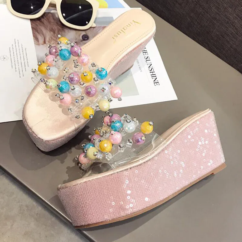 

Vintage Square Toe High Heel Sandals Women Solid Open Toe Slipper Women's Sandals Summer Designer Shoes Women