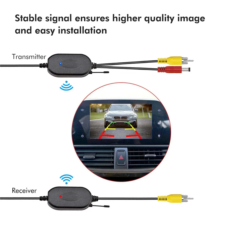 

RCA Video 2.4GHz Wireless Transmitter and Receiver for RV Car Bus Rear View Reverse Camera System Monitor 12V / 24V