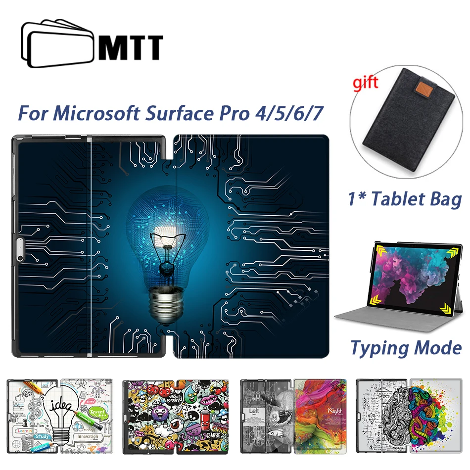 Чехол MTT для Microsoft Surface Pro 4 5 6 7 12 3 дюймов Складной флип чехол из искусственной кожи