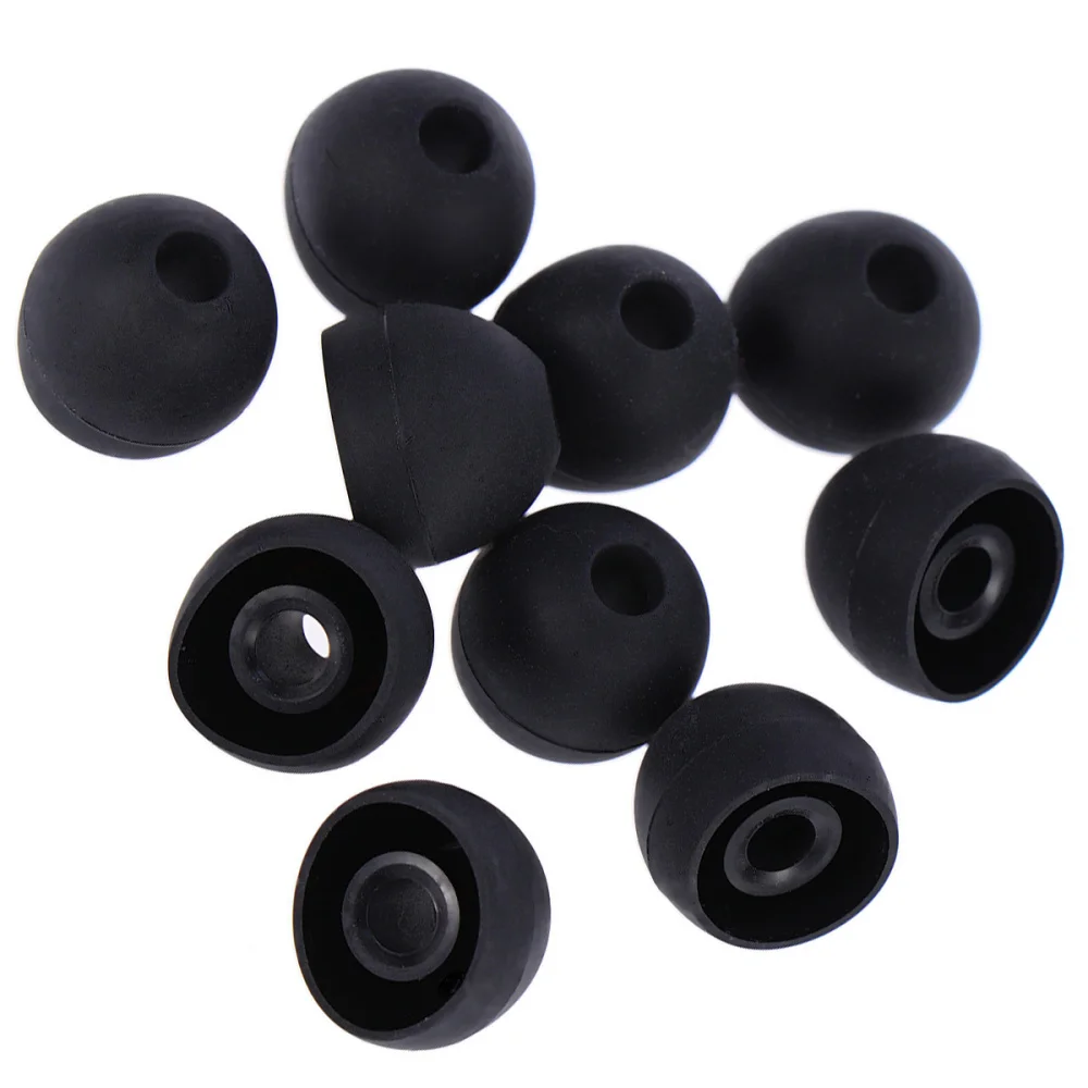 

10pcs 13MM Replacement Earbuds Silicone Earphone Tips Noise Cancelling Earbud Caps (Black)