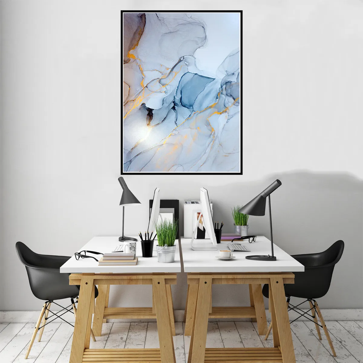 Картина маслом на холсте с мраморным орнаментом разные цвета Настенная картина