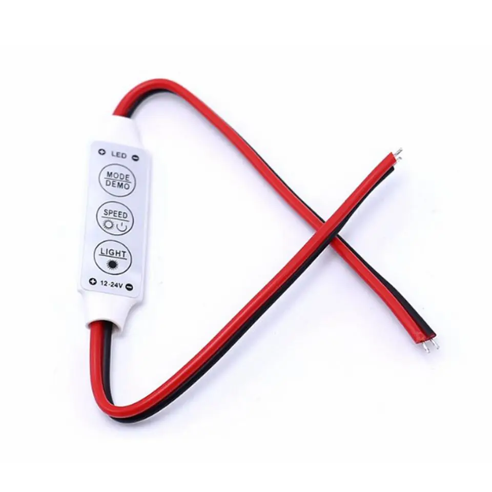 Mini LED Dimmer Controller DC 12V/24V, 3x4A Driver for Single Color LED Strip Lights SMD 2835 3528 5050 5630 3014 image 5