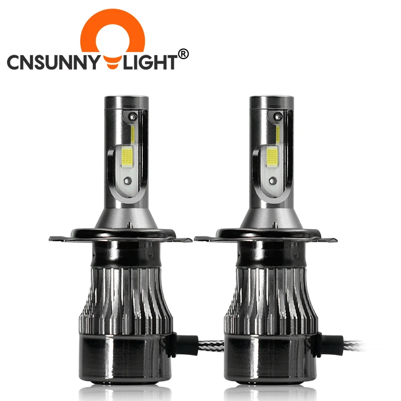 CNSUNNYLIGHT супер яркий COB светодиодный H4 H7 H11 H1 9005 лампы для автомобильных фар 72 Вт