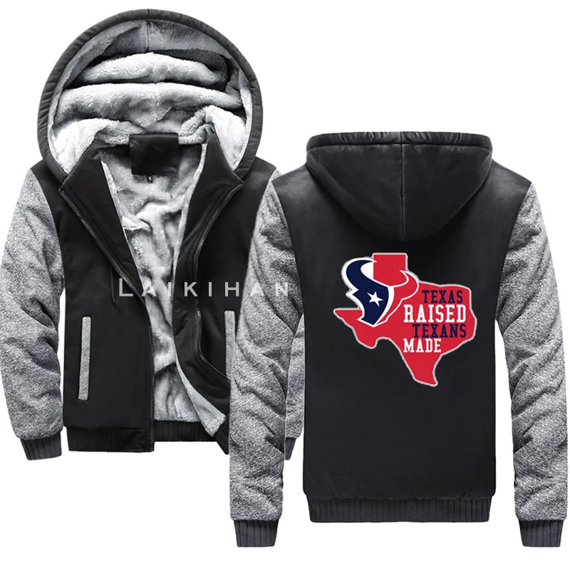 

Texas Raised Texans Made Map Sweatshirt Camouflage sleeve Jacket Hoody Zipper Winter Fleece Men's Cotton Hoodie